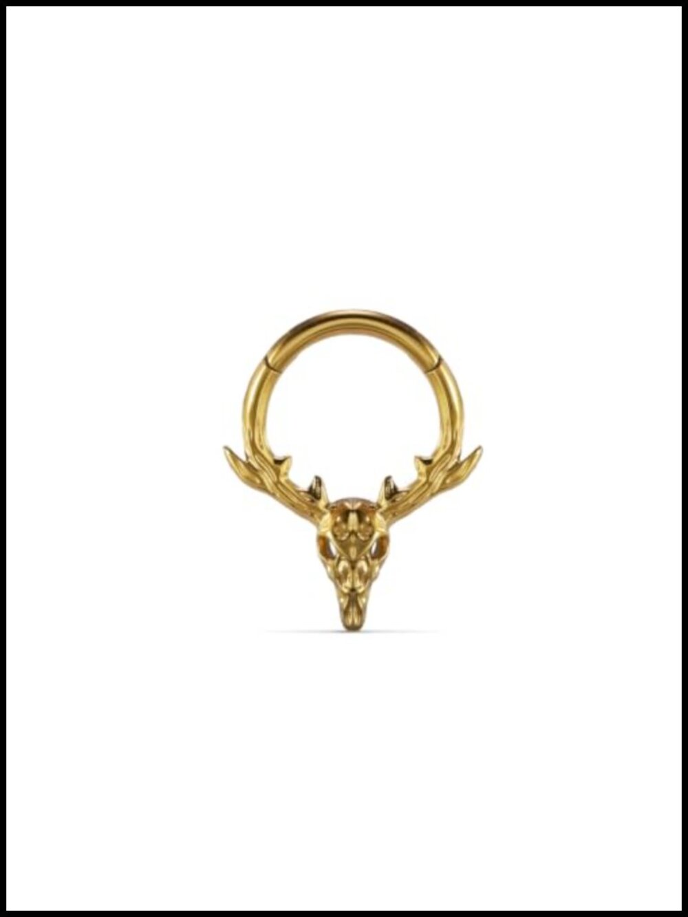 16G Titanium Septum Clicker Hoop Gothic Hinged Nose Ring Piercing Jewelry